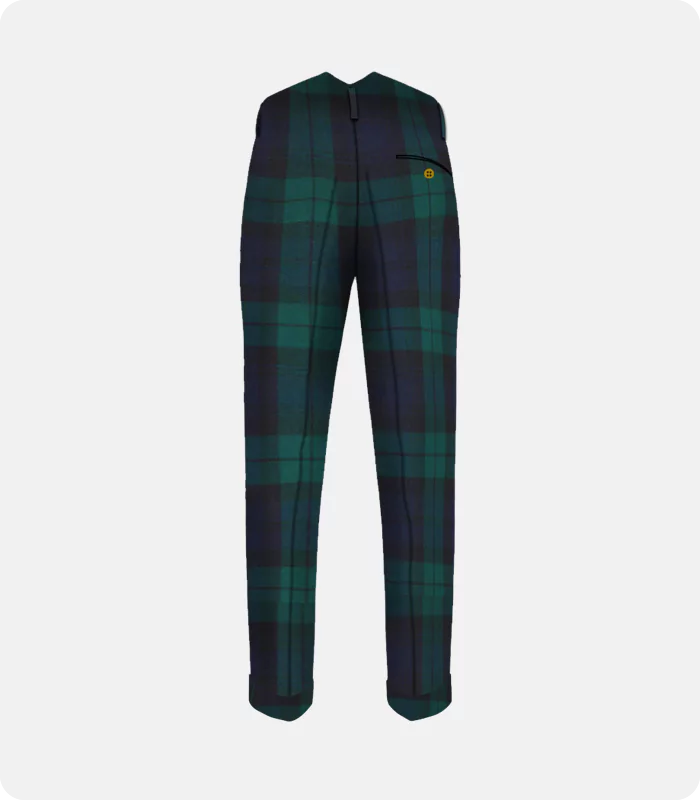 Black Watch Tartan Trousers Back