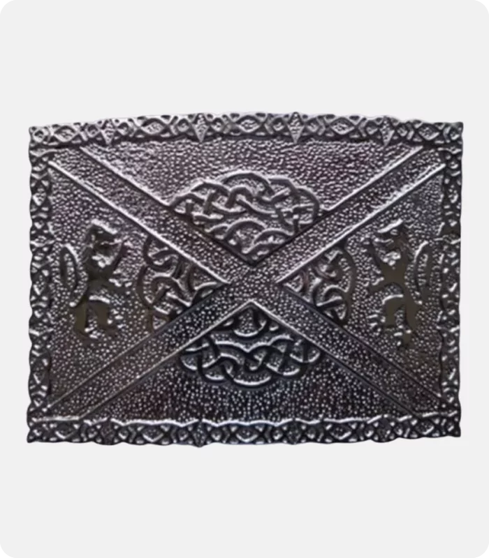 Celtic Lion Rampant Saltire Kilt Belt Buckle