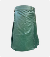 Custom Made Beautiful Green Leather Kilt