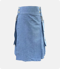 Custom Made Buy Blue Denim Kilt