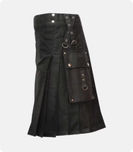 Custom Made Gothic Fashion Black Utility kilt