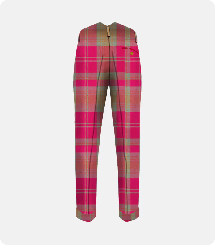 Custom Made Lindsay Weathered Tartan Trousers Back