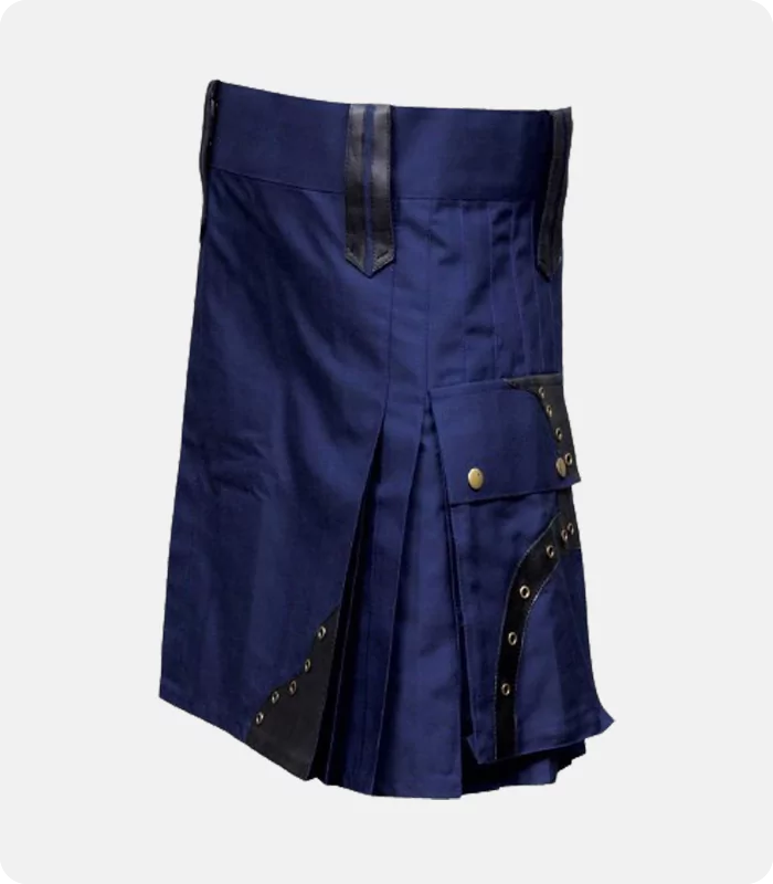 Custom Made Modern Utility Kilt For Men Side