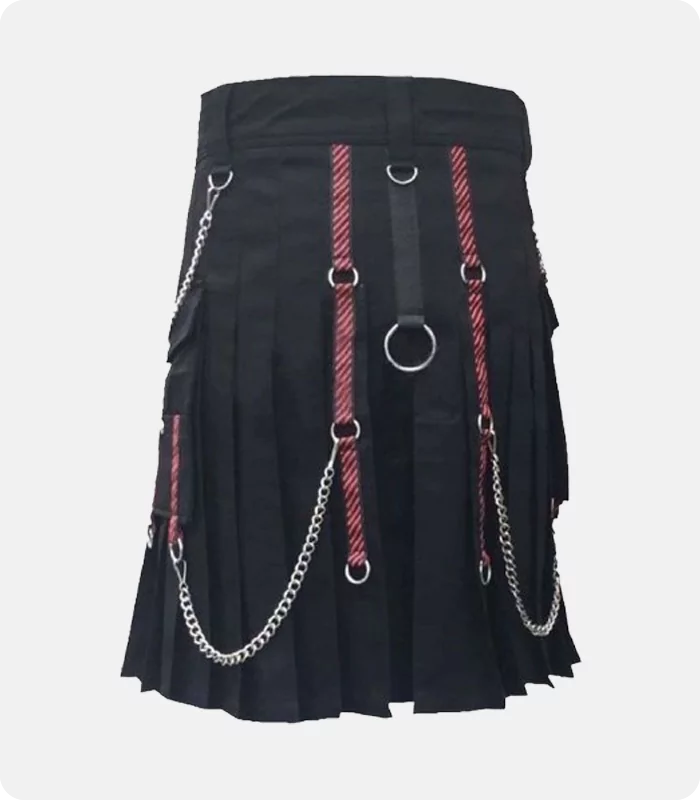 Custom Made Standard Black Utility Kilt Back