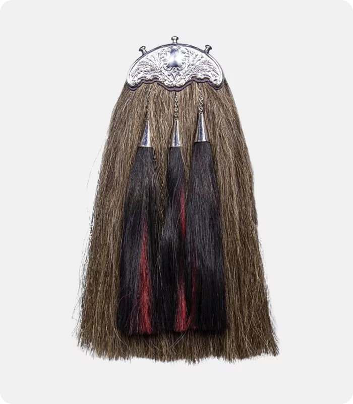 Dress Original Long Horse Hair Sporran With 5 Tassels