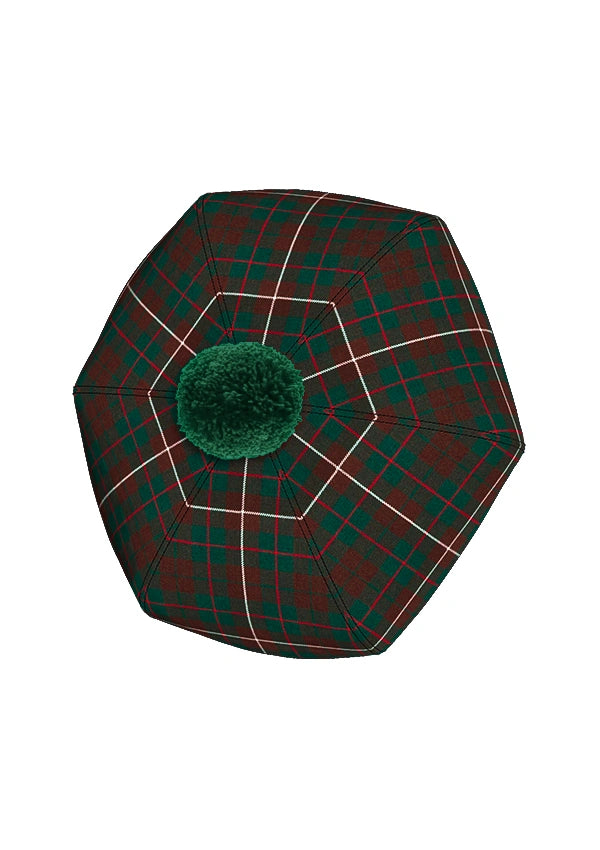 Hand Made M TOPackinnon Hunting Tartan Tam O' Shanter Hat Top