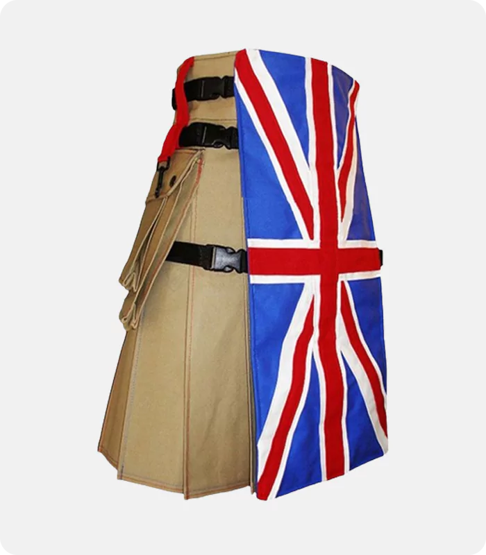 Handmade Scottish UK Flag Kilt Side