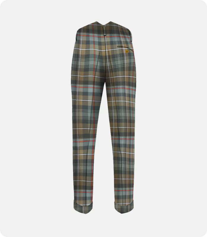 Premium Quality Mackenzie  Weathered Tartan Trousers Back