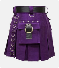 Purple Women Mini Kilt Front