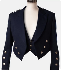 Traditional Scottish Prince Charlie Jacket With Three Button Vest